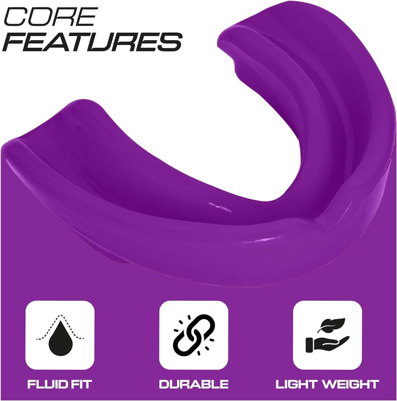 BFS IMPEX Sports Mouth Guard for Kids,Youth,Boys,Girls,Child Teen Mouthguard with Case (BPA Free) for Boxing, Martial Arts,MMA Karate,Lacrosse,Football,Soccer and All Contact Sports (Purple) - Image 2